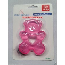 Teether Pink Bear Shaped Water Filled Sister Brownes X1