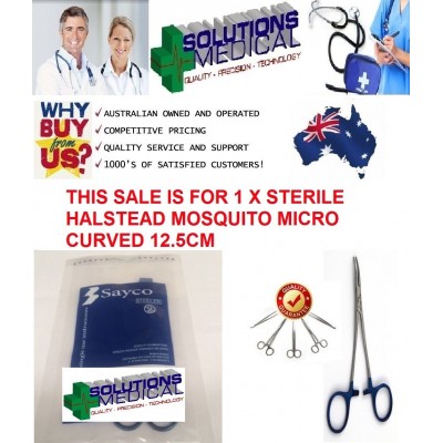 Halstead Mosquito Micro Curved Artery Forceps Sterile Single Use Instrument