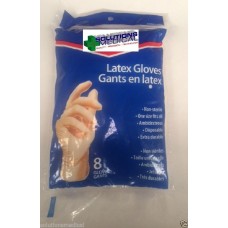 Latex Gloves Non Sterile Ambidextrous Extra Durable 8 Pack