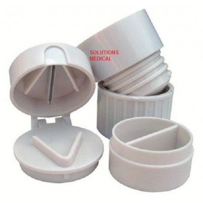 Pill Crusher Cutter Storage Container 4 In 1 Unit