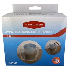Living Aid Drink Cup 2 Handle With Two Lids Four Cups In One
