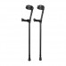 Double Adjustable Elbow Crutches With Anatomical Grip Adult Jet Black