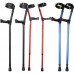 Crutches Red With Anatomical Grip Adjustable 18 Positions Bottom 3 Top