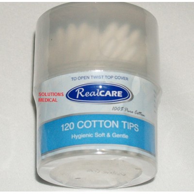 Cotton Buds Tips Real Care Quality 100% Pure Cotton 120/tub 