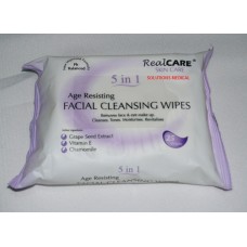 Real Care Facial Cleansing Skin Care Age Resisting Wipes X4 Pkts Vitamin E
