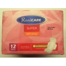 Realcare Sanitary Pads With Wings Super 12/pkt Aloe Vera Flow Guards