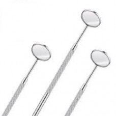 Dental Inspection Precision Mirror With Handle Stainless Steel 3 Sizes