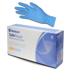 Safetouch Blue Textured Nitrile Medical Powder Free Gloves 100/Box Large