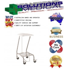 Single Linen Skip Trolley Stainless Steel With Foot Operated Lid