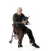 AusCare Seat Walker With Handbrakes And Curved Backrest, Red Rollator Mobility Aid
