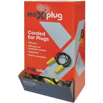 Maxisafe Disposable Ear Plugs Corded (Box 100prs)
