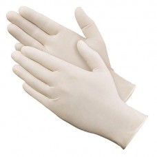 Gloves Medium White Latex Beaded Cuff 10/packet